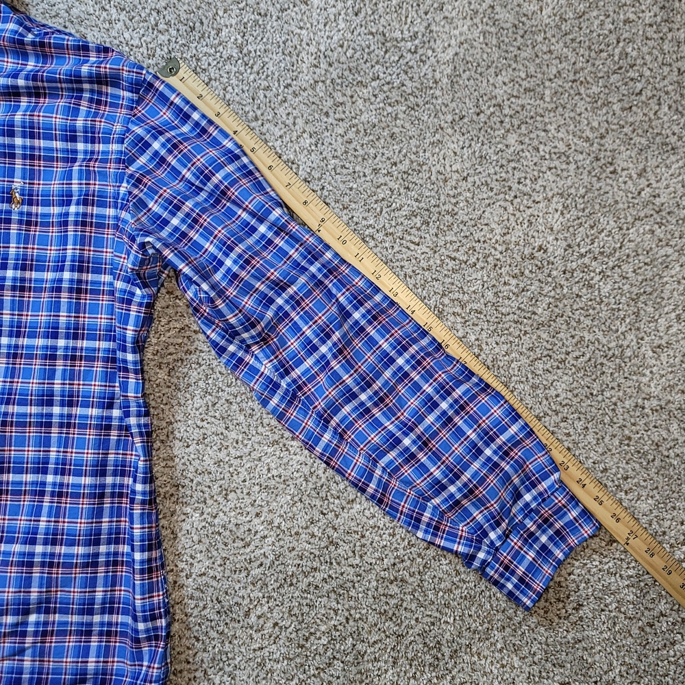 Mens Polo Ralph Lauren Classic-Fit Long Sleeve Shirt Blue Size XL - Picture 6 of 7